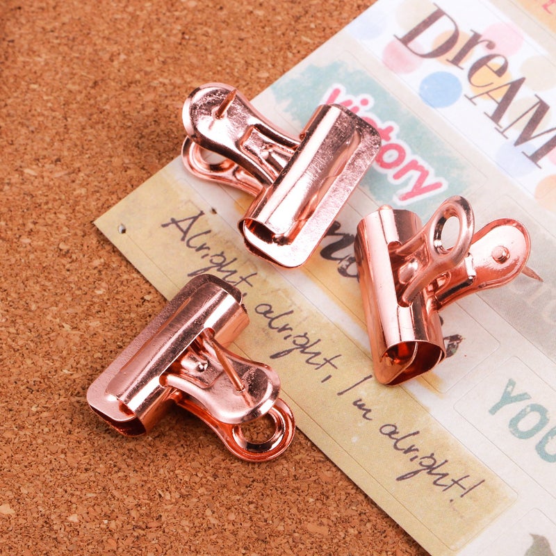 Yalis Push Pins Clips 15-Count, Pinning No Holes for Paper, Creative Paper Clips with Tack for Cork Board and Photo Wall (Rose Gold) - Image 5